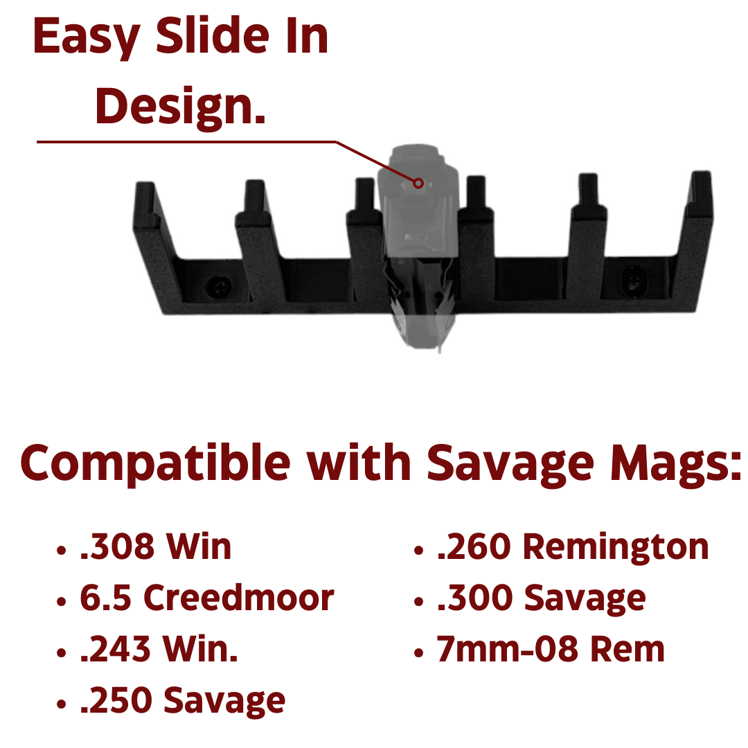 Savage Arms Axis I/II Rifle 308 Magazine Wall Mount | Precision Rifle Holder and Rack Accessories