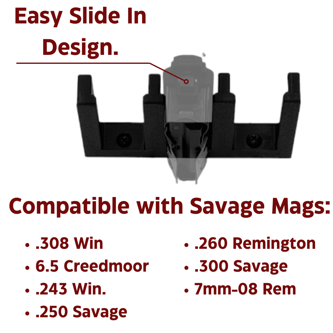 Savage Arms Axis I/II Rifle 308 Magazine Wall Mount | Precision Rifle Holder and Rack Accessories
